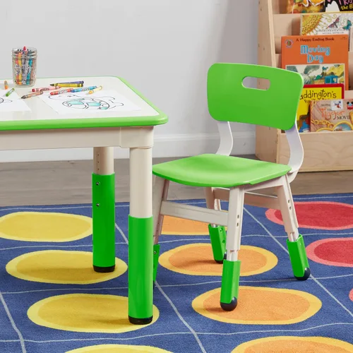 Miniatura 9 de ECR4Kids Silla ajustable para aula, asientos flexibles, verde hierba, paquete de 2 Verde (Grassy Green)