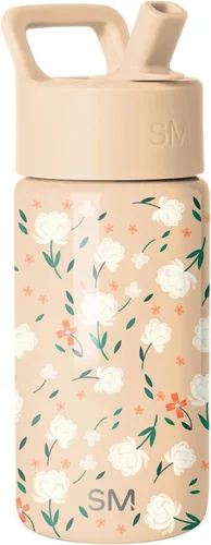 Miniatura 75 de Simple Modern Botella de agua para niños con tapa con pajilla, vaso aislado de acero inoxidable de 14 onzas para niños y a prueba de derrames