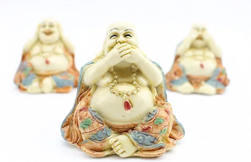 Miniatura 3 de We pay your sales tax 3 figuras de monjes de Buda Feng Shui, estatuas para decoración del hogar, regalo de cumpleaños, regalo de inauguración