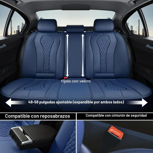 Miniatura 4 de Coverado Fundas de asiento de automóvil, juego completo de fundas de asiento de automóvil, fundas de asiento de automóvil azules, fundas de asiento