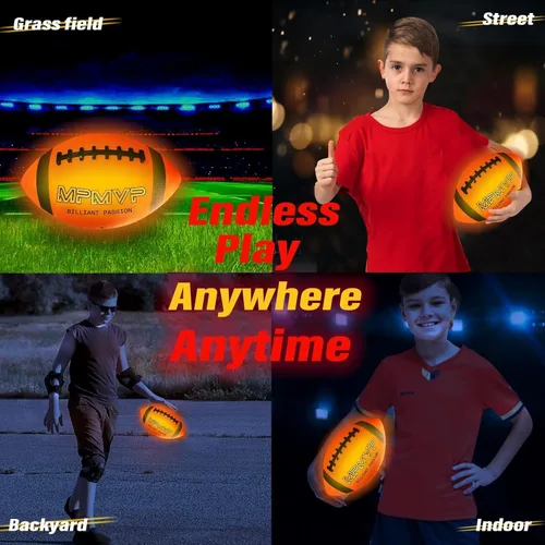 Miniatura 6 de Balón de fútbol que brilla en la oscuridad, balón de fútbol LED de tamaño 6, recargable por USB, genial juguete deportivo para exteriores