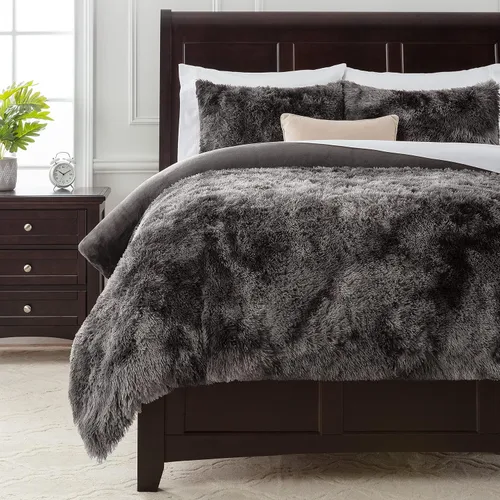 Miniatura 16 de Chanasya - Juego de funda de edredón de pelo sintético suave y esponjoso tamaño individual. Ropa de cama acogedora, esponjosa y elegante, lujoso