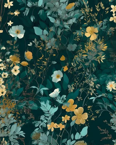 Miniatura 9 de ILHIIOR Papel tapiz floral azul oscuro para despegar y pegar, papel de contacto de hojas bohemias, papel de contacto con flores oscuras, extraíble