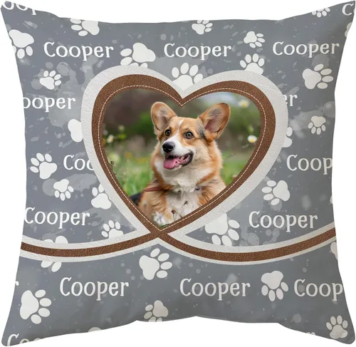 Miniatura 16 de Hyturtle Almohada personalizada para mascotas con inserto de 12 x 12 pulgadas impreso de doble cara, almohada para perros con imagen, almohadas