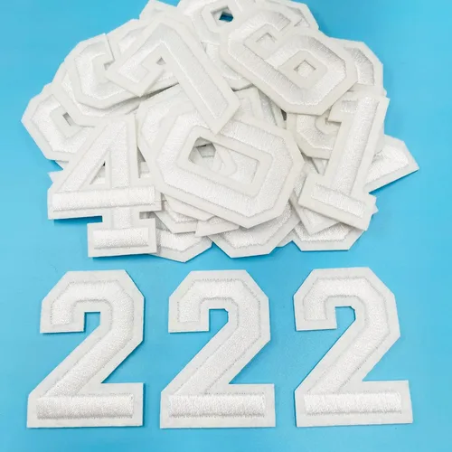 Miniatura 7 de Jongdari Parches para planchar con letras y números para ropa, parches de alfabeto bordado de 2" para chaqueta Letterman A-Z y apliques 0-9 para Rojo