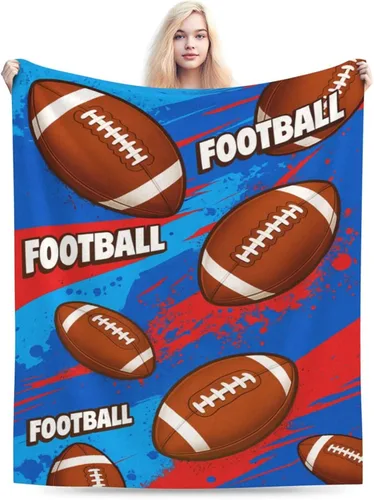 Miniatura 7 de Manta de fútbol americano, manta de forro polar mullido, súper suave, acogedora y cálida, manta deportiva, regalos para niños, niñas, niños