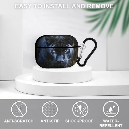 Miniatura 3 de Panther with Blue Eyes for Airpod Pro Case Cover Hard Shell Full Drop Protection Cover with Keychain Compatible with AirPod Pro 2nd/1st
