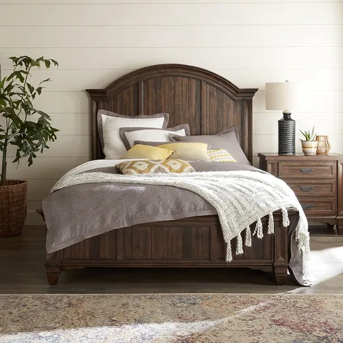 Miniatura 11 de Modus Furniture Cama de madera maciza, California King, Kentfield - roble negro a la deriva