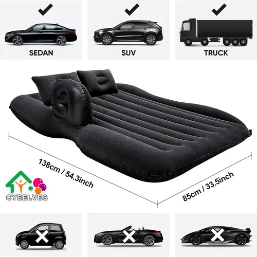 Miniatura 5 de Colchón inflable para automóvil, colchón para asiento trasero de caravana, viajes para automóvil, SUV, camión, berlina, furgonetas, coches grandes
