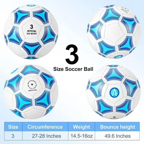 Miniatura 3 de STEEFAN Balón de Fútbol Tamaño 3/4/5 para Niños Juego al Aire Libre, Balón de Fútbol que Cambia de Color con Red de Transporte, Balón