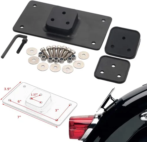 Miniatura 2 de Soporte de montaje de marco de matrícula inclinable para Harley Dynas Sportsters 883 1200 Fatboy