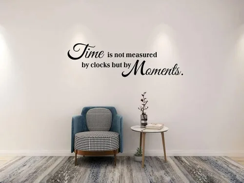 Miniatura 6 de Calcomanías de pared con citas inspiradoras, el tiempo no es medido por relojes, sino por momentos, motivación y frase de motivación, vinilo