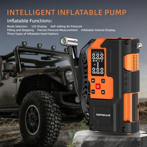 Miniatura 4 de Iniciador de emergencia con compresor de aire 4000A Paquete de batería portátil 10000mAh Banco de energía Luz LED SOS de emergencia 22 cilindros