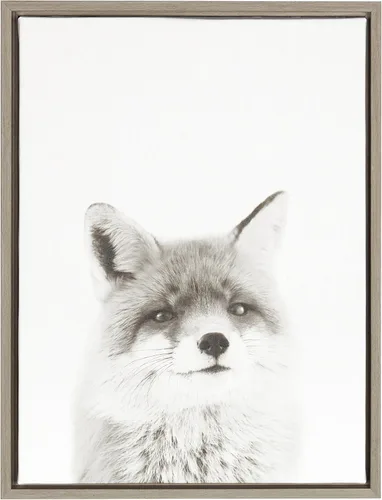 Miniatura 9 de Kate and Laurel Lienzo enmarcado de Sylvie Fox por Simon Te of Tai Prints; 23 x 33 pulgadas, gris; impresión decorativa de animales para pared