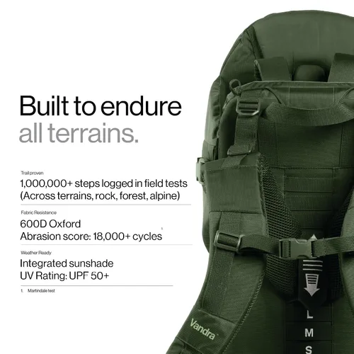 Miniatura 6 de Vandra™ Forest - Mochila portadora de bebé escandinavo de senderismo - Gravity Lock™ marco de carcasa dura - Portabebés nido para niños pequeños