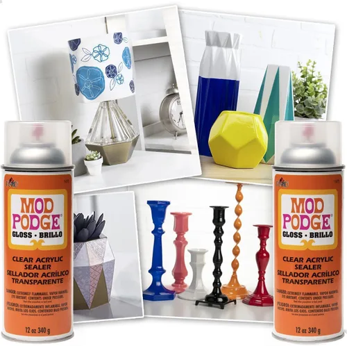 Miniatura 4 de Mod Podge - Sellador acrílico en aerosol brillante, 2 paquetes, revestimiento transparente mate, sellador en aerosol, asa de rociador en aerosol