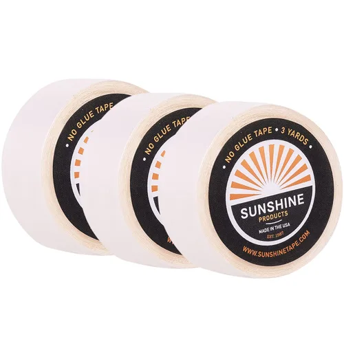 Miniatura 23 de Sunshine Tape Rollo de cinta adhesiva para peluca sin pegamento 1 pulgada x 3 yardas Doble cara, grado médico Cinta de tupé y peluca