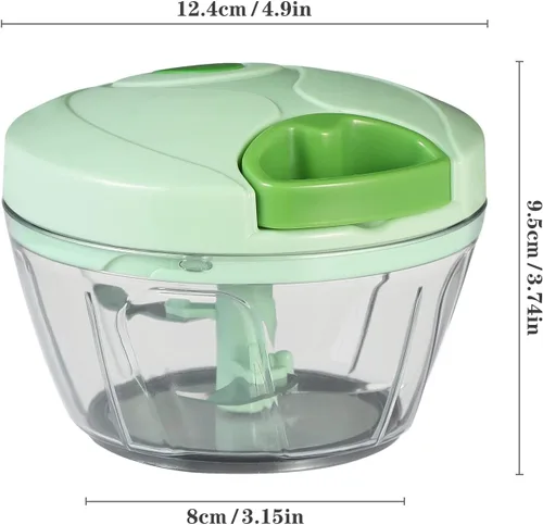 Miniatura 3 de Cambom - Picador manual de alimentos, cortador de verduras, picador con cordón para cebollas, frutas y nueces, material seguro para alimentos sin