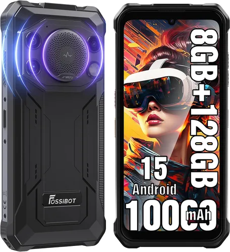 Miniatura 8 de FOSSIBOT F101P Android 13 Teléfono inteligente resistente, 7 GB+64 GB /1 TB Teléfono de llamada resistente 10600 mAh Teléfono desbloqueado 123dB Rojo