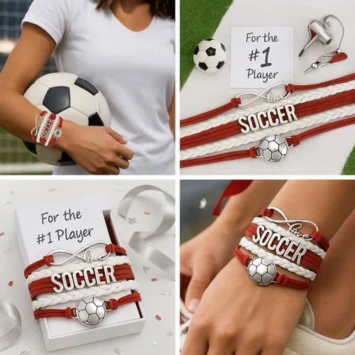 Miniatura 58 de Sportybella - Pulsera de fútbol ajustable, regalo para jugadores