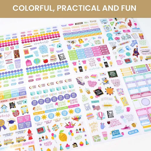 Miniatura 5 de bloom daily planners Paquete de calcomanías para planificador de profesores, calcomanías de planificación temática escolar para profesores