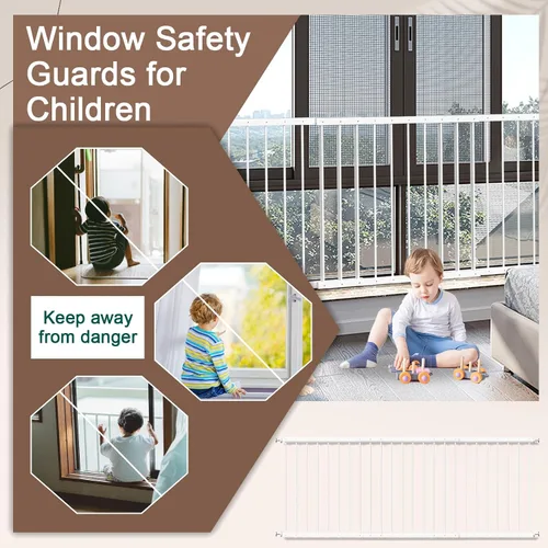Miniatura 7 de Fairy Baby Protectores de ventana para niños y niños, ajustable de 36.3 a 61.4 pulgadas, protector de ventana de seguridad para niños que evita