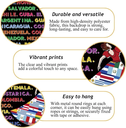 Miniatura 3 de Decoraciones del mes de la herencia hispana, pancarta latinoamericana, decoraciones para el aula española, decoraciones del mes nacional