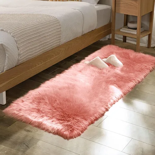 Miniatura 65 de ORINOVA Alfombras de pelo sintético lavable de color gris plateado claro para dormitorio, alfombra de felpa para sala de estar, alfombra