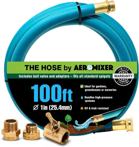 Miniatura 24 de Aeromixer THE HOSE - Manguera de jardín de 1 pulgada de 15 pies con juego de adaptadores para espitas de 3/4, mangueras de jardín comerciales sin