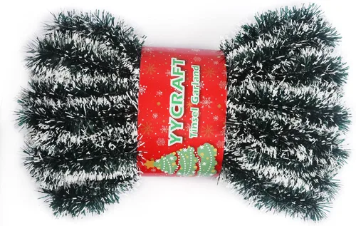 Miniatura 17 de YYCRAFT 15 yardas (45 pies) de longitud comercial Guirnalda de oropel de lámina gruesa para Navidad Decoraciones clásicas de Navidad (Negro)