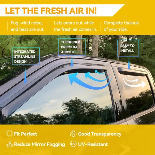 Miniatura 4 de Visera de ventana para Honda Civic 2022-2025, protectores de lluvia de canal exterior, escudos, deflector de ventilación, sombra, viento, humo