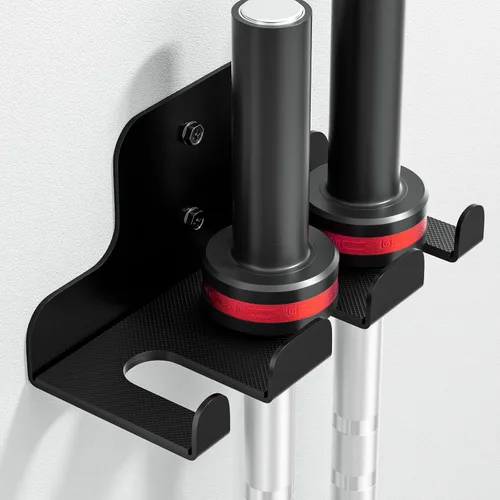 Miniatura 11 de XZHXFX Soporte de Barra de Pared, Soporte de Pared para Barra Individual, Estante de Pared para Barra de Gimnasio en Garaje, Estante de Pared