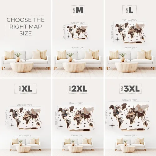 Miniatura 3 de Enjoy The Wood Mapa del mundo de madera LED 3D 3.0 – Arte de pared moderno decoración del hogar regalos – Iluminación LED decoración de pared idea