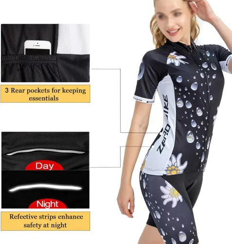 Miniatura 16 de Jersey de ciclismo para mujer, de manga corta, secado rápido, transpirable, para montaña.