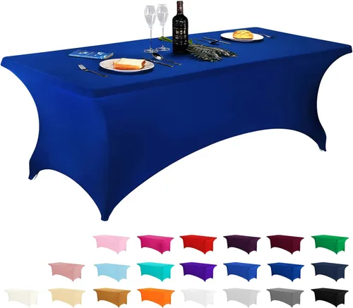Miniatura 95 de LZY Cubierta de Mesa Elástica Ajustable de Spandex para Mesa Plegable de 6 pies, 4 pies o 8 pies, Mantel de Cóctel Rectangular, Perfecto para Champn