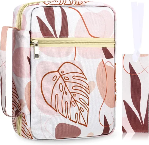 Laumoi Funda para la Biblia para mujer, funda de Biblia floral de 10 pulgadas, bolsa protectora portátil para suministros de estudio bíblico, Varios