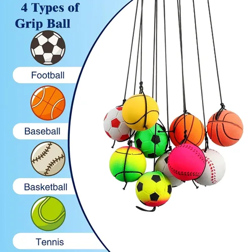 Miniatura 6 de Skylety Wrist Return Ball 1.85'' Rubber Sport Ball with Strap and String Rebound Bouncy Balls Basketball Baseball Soccer Tennis Wristband Toy for