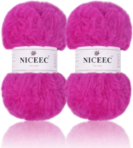 Miniatura 41 de NICEEC Hilo de Pelo Sintético Super Suave, Grueso y Esponjoso, Hilo de Pestañas para Crochet y Tejido (Longitud Total 192m/9.1kg) - Otoño/300g