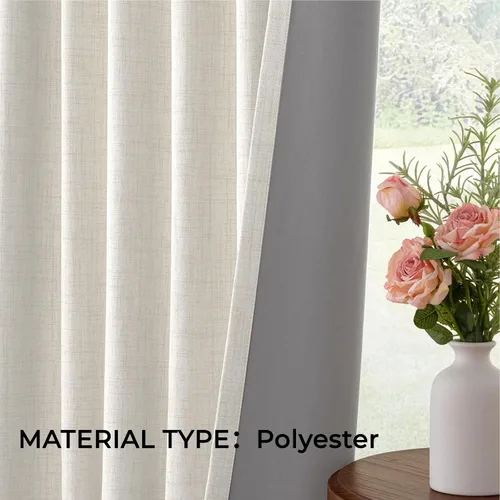 Miniatura 7 de INOVADAY Cortinas térmicas para puerta corredera 100% opacas para dormitorio, cortinas de puerta corrediza de vidrio extra anchas para patio, lino