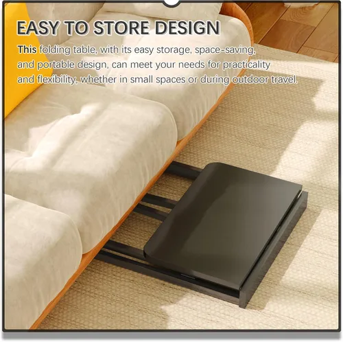Miniatura 5 de 4NM Escritorio Pequeño Móvil Plegable de 23.6", Mesa de Computadora con Ruedas Plegable para Casa y Oficina, Mesa de Escritura y Estudio