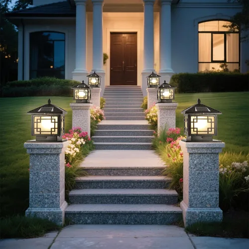 Miniatura 7 de SLAWA Farol de Iluminación Solar de 9.8 Pulgadas para Exteriores, Luz para Tapas de Postes con Lámpara de Columna LED Alimentada por Energía Solar