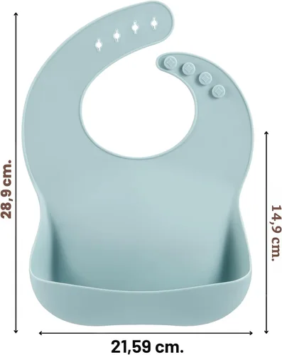 Miniatura 3 de PandaEar Set of 3 Silicone Baby Bibs Waterproof, Soft, Unisex, 10-72 Months