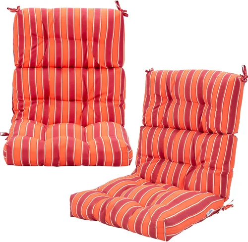 Miniatura 14 de Giantex - Cojín para silla de patio exterior, 5 pulgadas, para respaldo alto con 4 lazos de cuerda, cojín para columpio de patio, silla con asiento