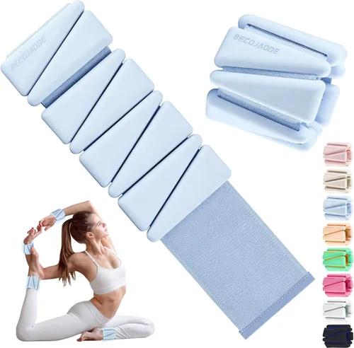 Miniatura 20 de BECOJADDE Pesas de Tobillo para Mujeres Pesas de Muñeca Juego de 2 (1 lb/2 lbs Cada Una) Peso Ajustable para Brazo y Pierna para Mujeres y Hombres