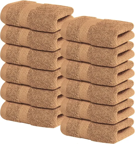 Miniatura 42 de Infinitee Xclusives Toallas de lujo para la ducha [13 x 13] – 100% algodón [paquete de 12], toallas faciales suaves y absorbentes para baño, Gris