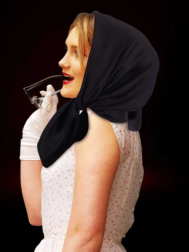 Miniatura 6 de SATINIOR Bufanda de gasa con cuello cuadrado, pañuelo retro con cinta de satén para mujer