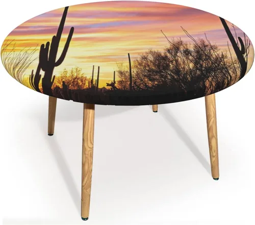 Mantel redondo de cactus, para interiores, cocina, comedor, fiesta o al aire libre, resistente al aceite, a las manchas, mantel redondo ajustable