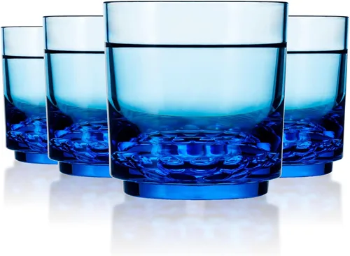 Miniatura 15 de Drinique ELT-TA-BLU-4 Elite - Vasos altos irrompibles de Tritan Highball, 14 onzas (juego de 4), color azul