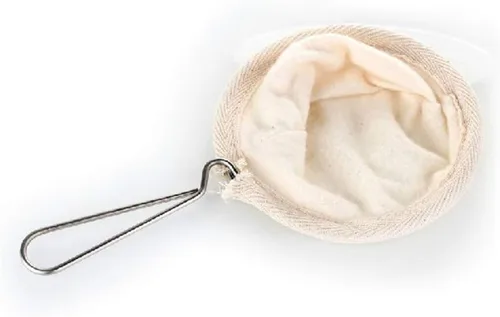 Miniatura 6 de Bolsa de filtro de café reutilizable de tela de franela Filtro de té de café con mango de acero inoxidable, cafetera por goteo, filtro de té
