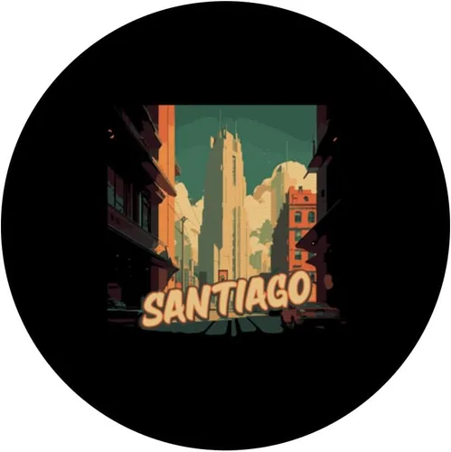 Miniatura 3 de Santiago Retro Chile Vintage Chilean Traveling Traveler PopSockets Standard PopGrip